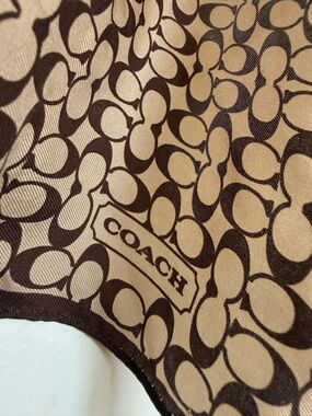 Coach Signature Brown and Tan Logo Scarf